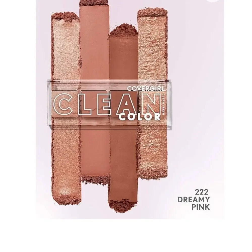 NEW COVERGIRL Clean Fresh Color EYESHADOW 4 Pan Palette Shimmer Dreamy Pink